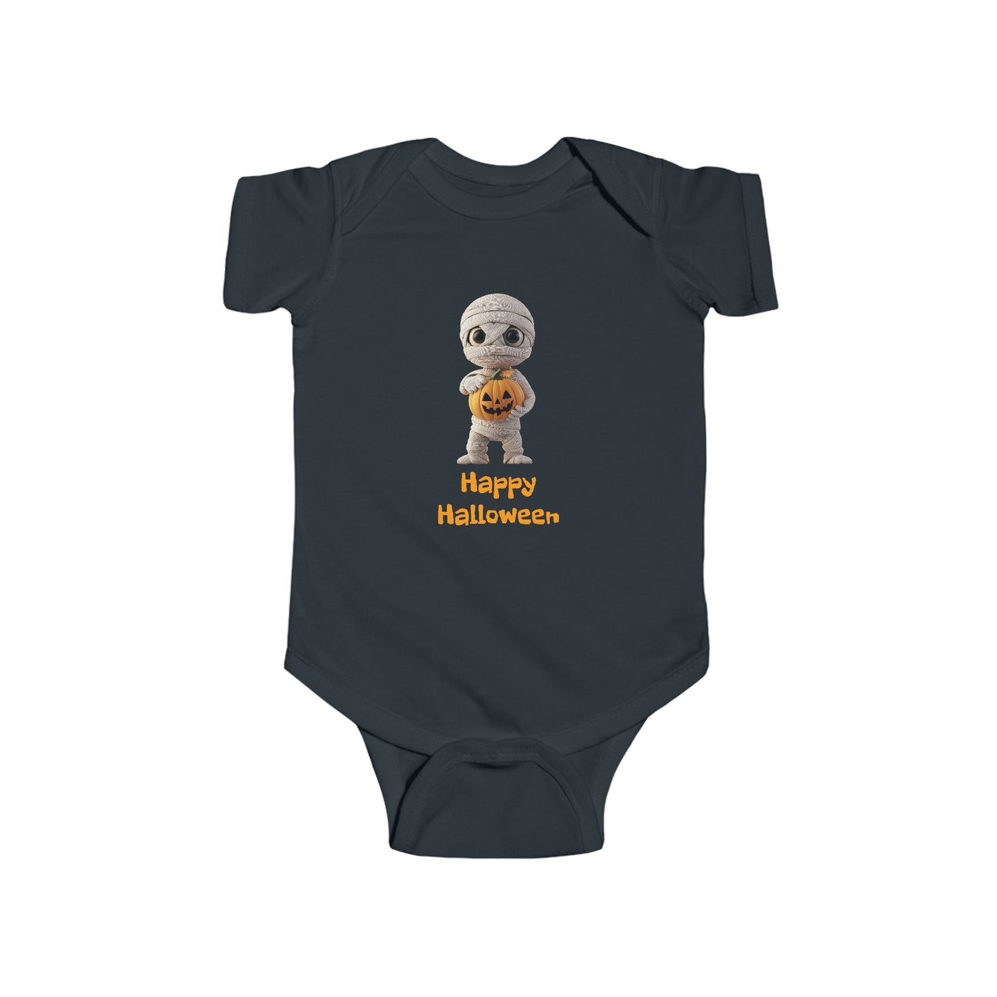 Halloween Infant Bodysuit, Cute Halloween Baby Outfit, Baby Onesie Costume, Mummy Pumpkin Bodysuit, Festive Baby Apparel
