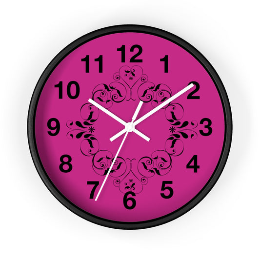 Elegant Pink Floral Wall Clock, Home Decor, Gift for Her, Timeless Design, Functional Wall Art, Vintage Style