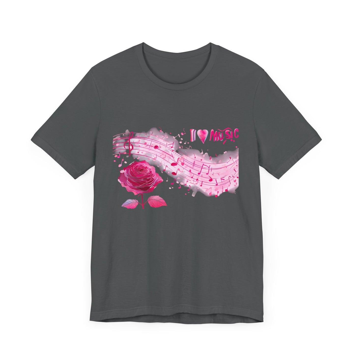 I Love Music Tee, Music Lover Shirt, Floral Music Notes Top