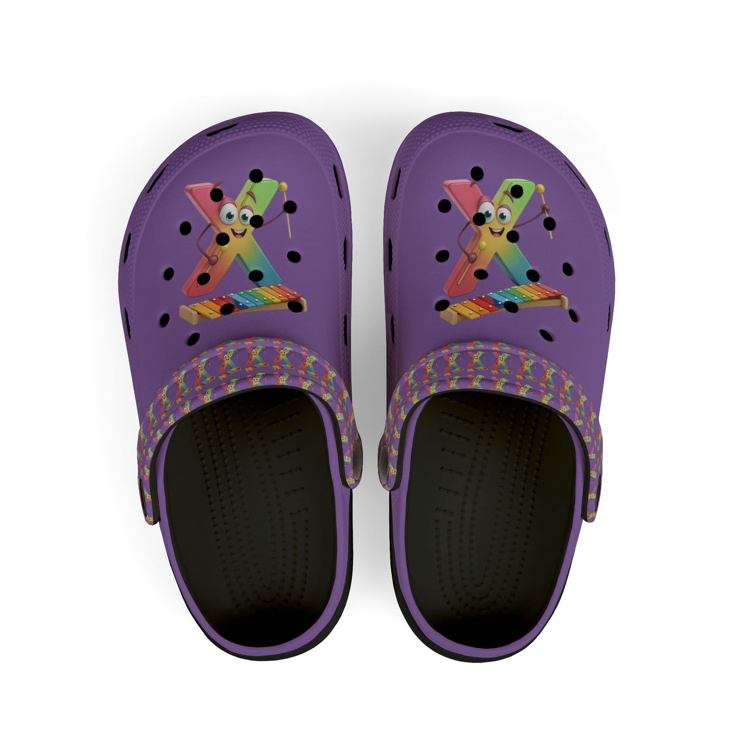 Colorful Kid's EVA Foam Clogs with Playful Design- Letter X