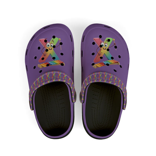 Colorful Kid's EVA Foam Clogs with Playful Design- Letter X
