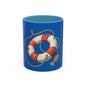 Lifesaver Accent Coffee Mug - Nautical Gift, Beach Decor, Sailor's Coffee Cup, Ocean Lover Mug, Summer Vibes