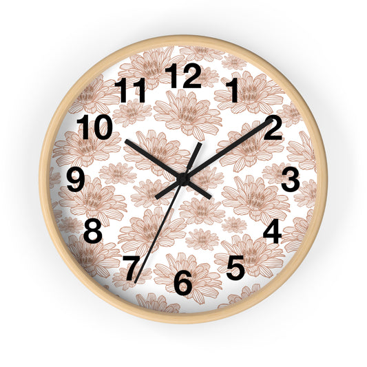 Floral Wall Clock, Vintage Decor, Home Decor, Gift for Her, Mother's Day, Boho Style Clock