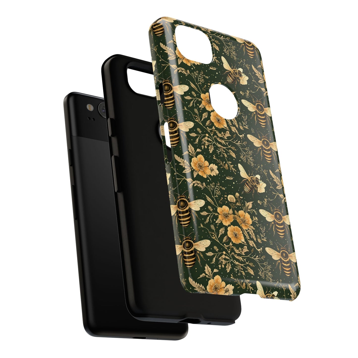 Nature-Inspired Phone Case, Tough Cases for Nature Lovers, Floral Bee Design, Eco-Friendly Gift, Summer Vibes, Trendy Phone Accessory,