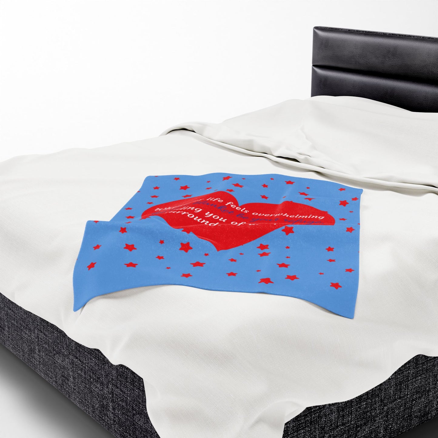 Heart Message Plush Blanket — 'Whenever life feels overwhelming…' Comfort Throw for Loved Ones