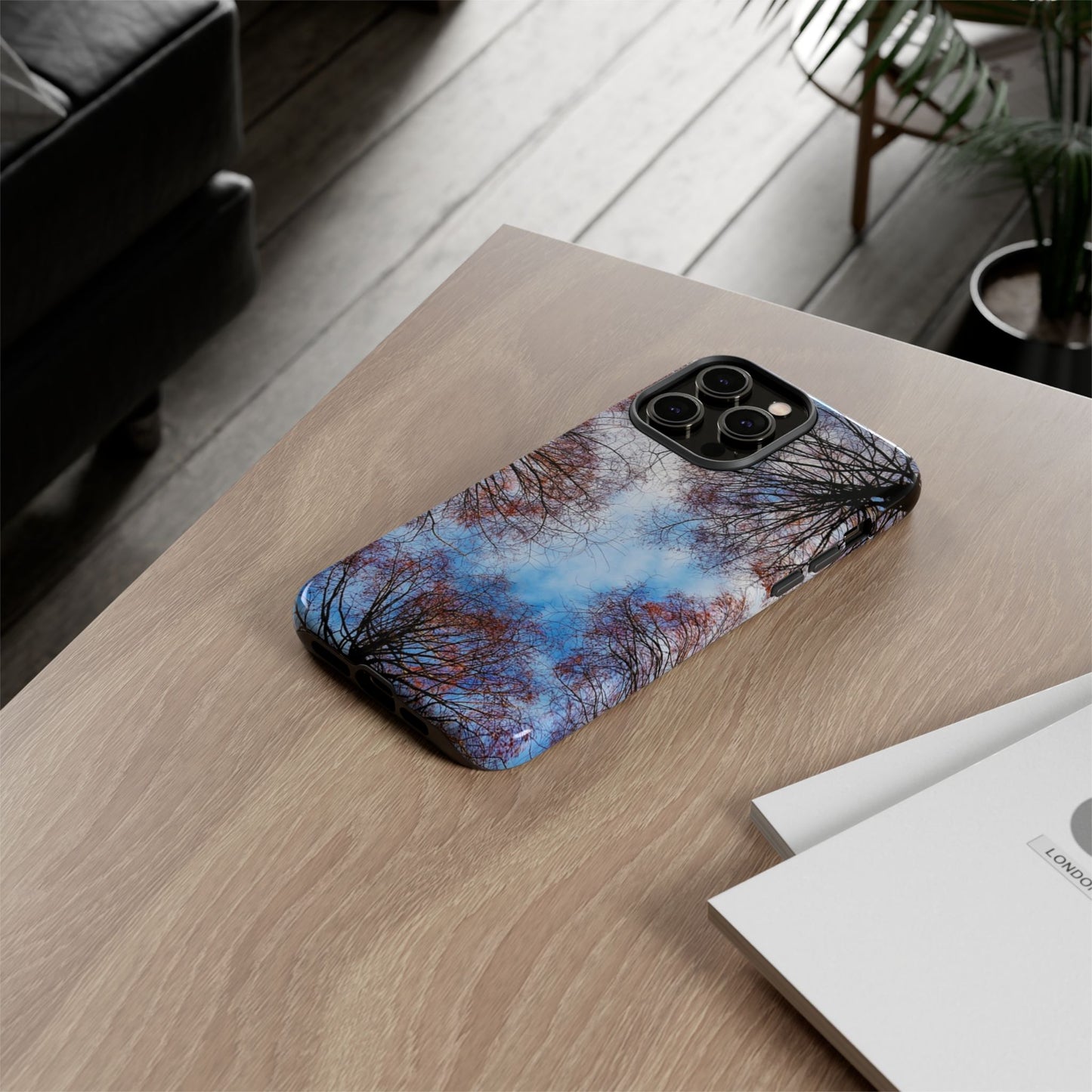 Skyward Trees Phone Case — Nature Forest Canopy Protective Tough Case