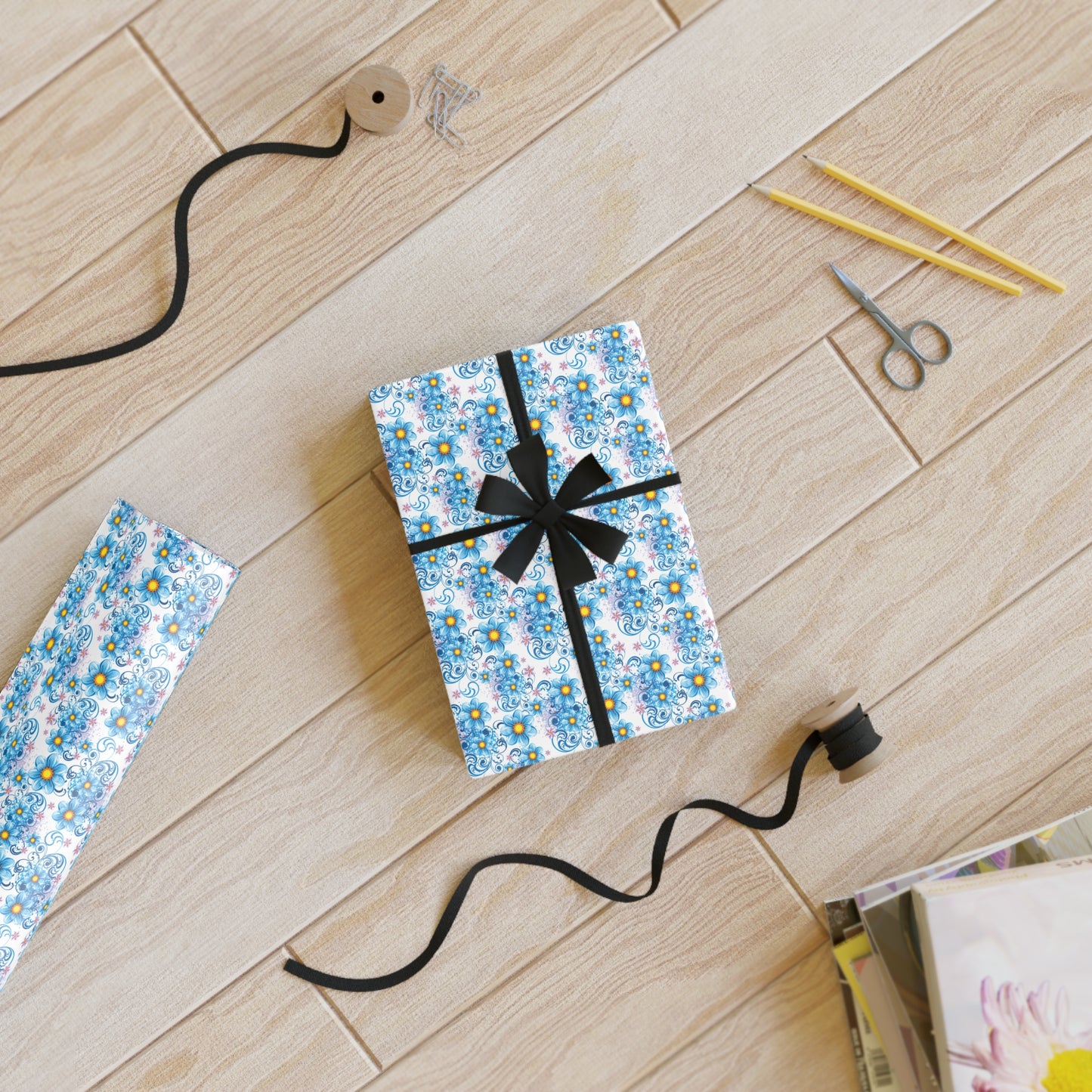 Whimsical Gift Wrapping Paper Roll, Decorative Wrap for Birthdays, Christmas, Eco-Friendly Gift Wrap, Unique Presents