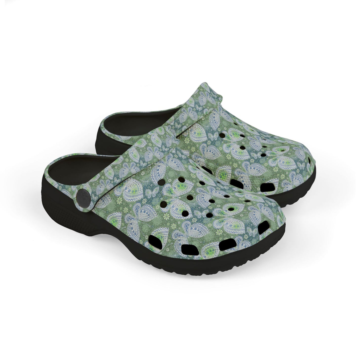 Butterfly Pattern Kids' Clogs - Fun & Comfortable Footwear for Play, Spring, Summer, Gardening, Beach Days, Gifts