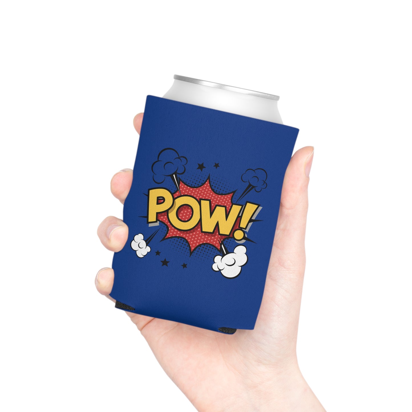 Comic Book Style Beer Can Cooler, Fun Drink Holder, Gift for Gamers, Party Supplies, Summer BBQ Accessory