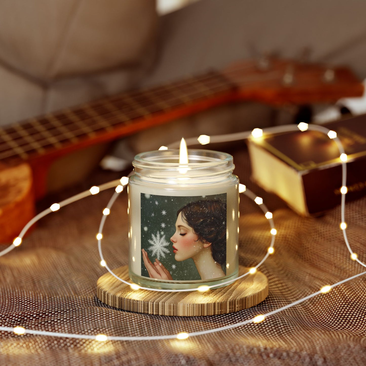 Coconut Apricot Scented Candle, Limited Edition Winter Candle, Decorative Home Fragrance, Gift for Her, Cozy Holiday Decor