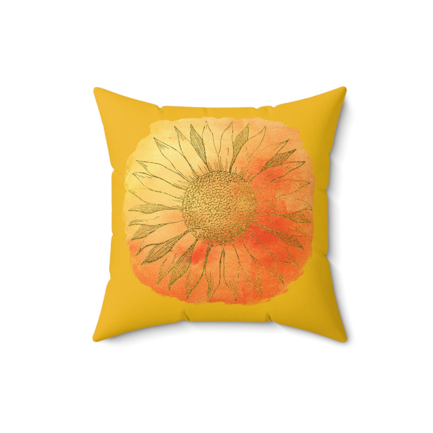 Sunflower Decorative Pillow, Bright Yellow Floral Cushion, Home Décor, Living Room Accent, Gift for Garden Lovers, Spring Decor