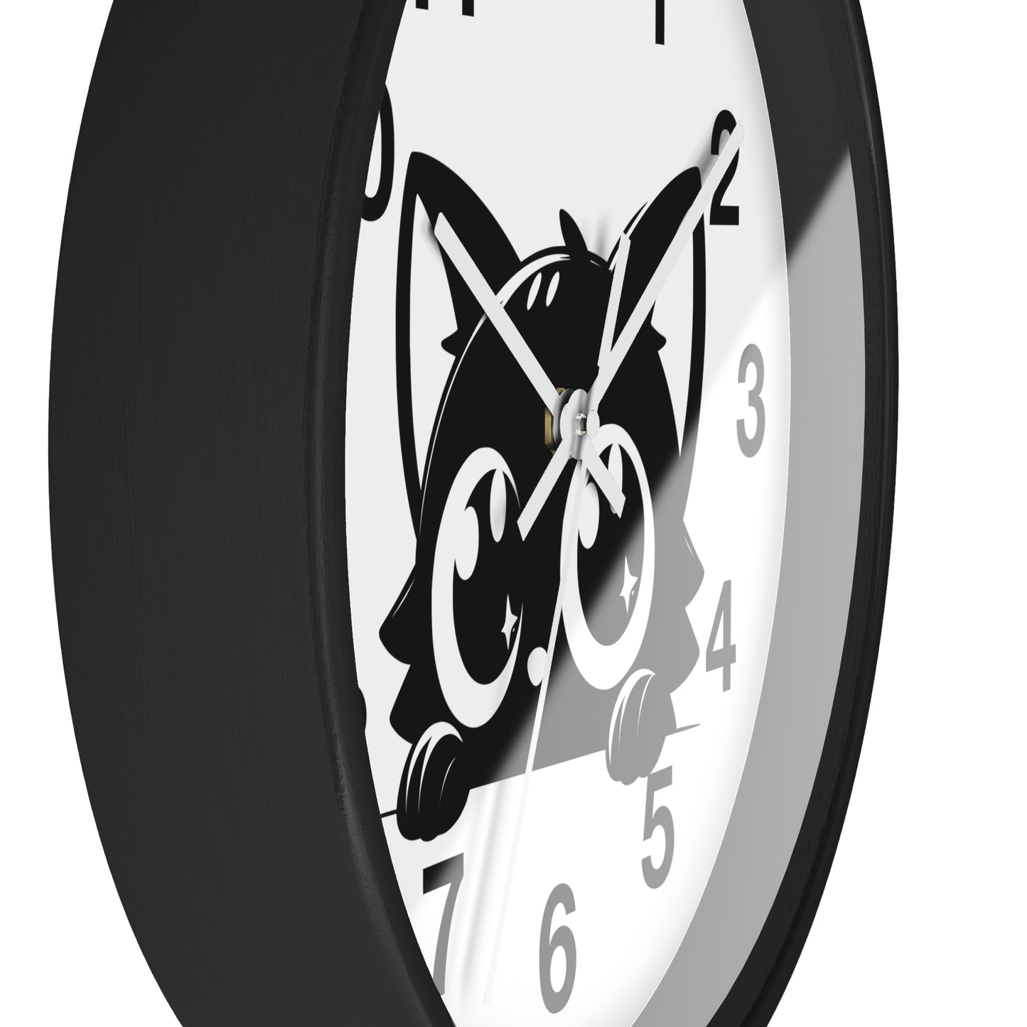 Cute Cat Wall Clock, Adorable Timepiece for Cat Lovers, Black Cat Decor for Home, Kawaii Wall Art, Gift for Cat Enthusiasts
