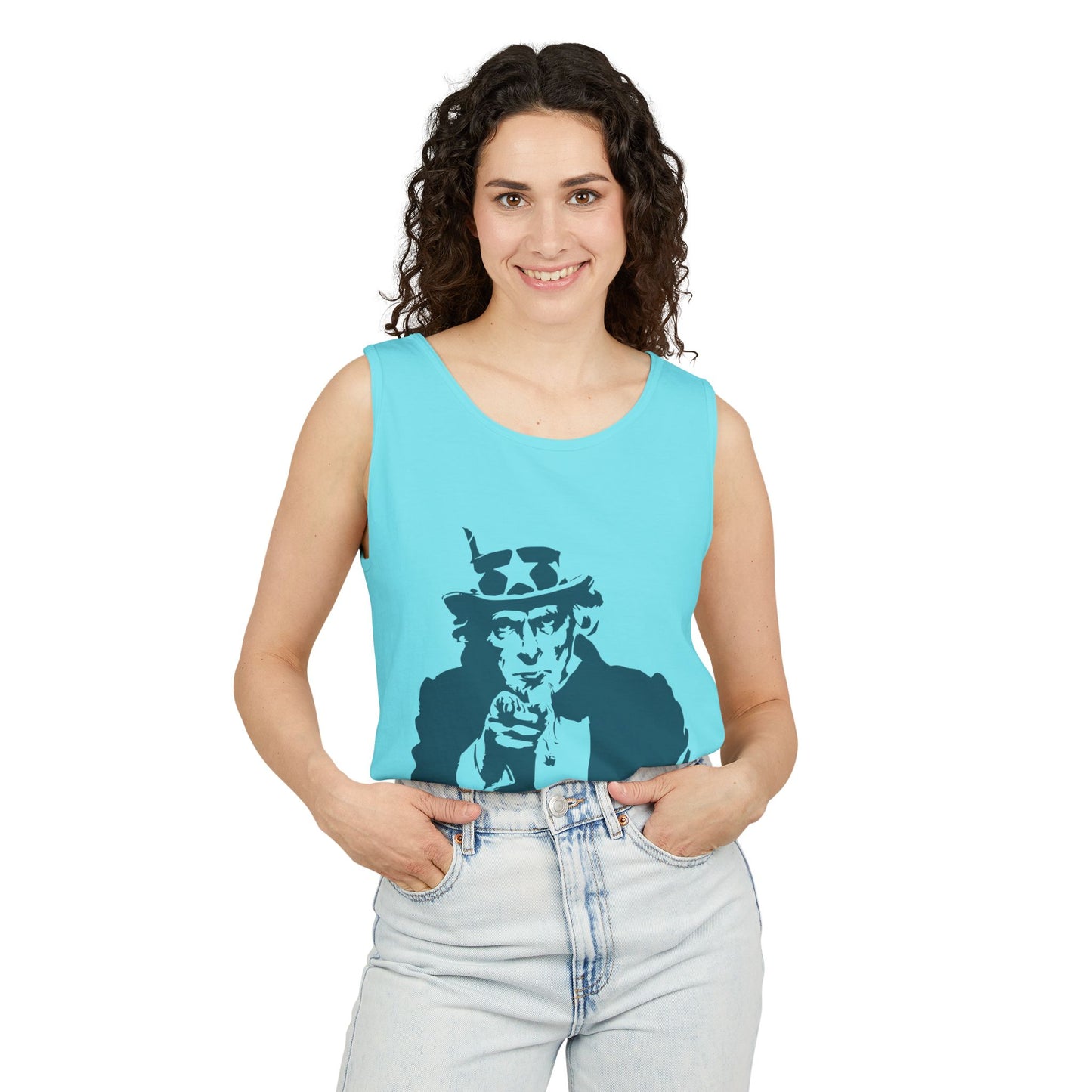 Unisex Garment-Dyed Tank Top with Patriotic Uncle Sam Design | Casual Summer Wear, Holiday BBQ, Independence Day, Gift Idea, Men's and [...]