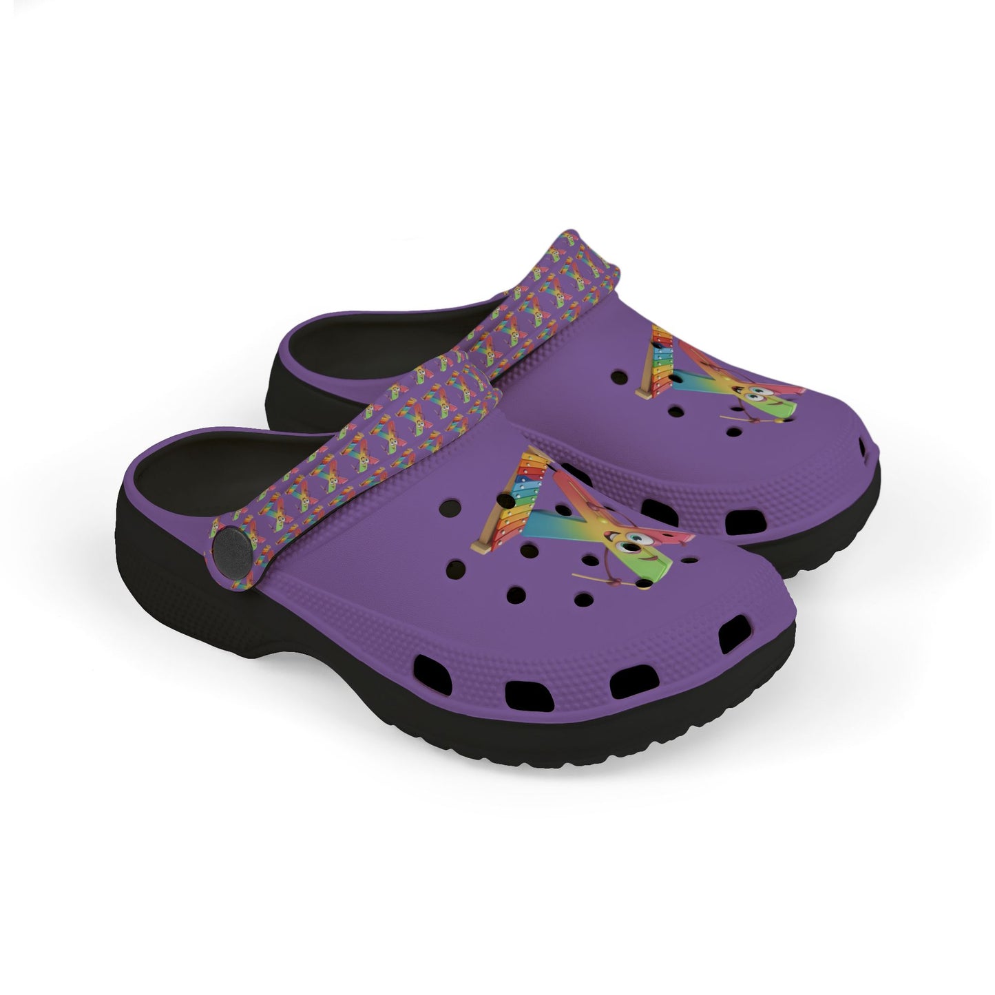 Colorful Kid's EVA Foam Clogs with Playful Design- Letter X