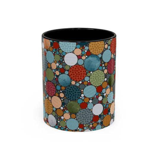 Colorful Polka Dot Accent Coffee Mug, Unique Gift for Coffee Lovers, Fun Home Decor, Kitchen Accessory, Vivid Drinkware