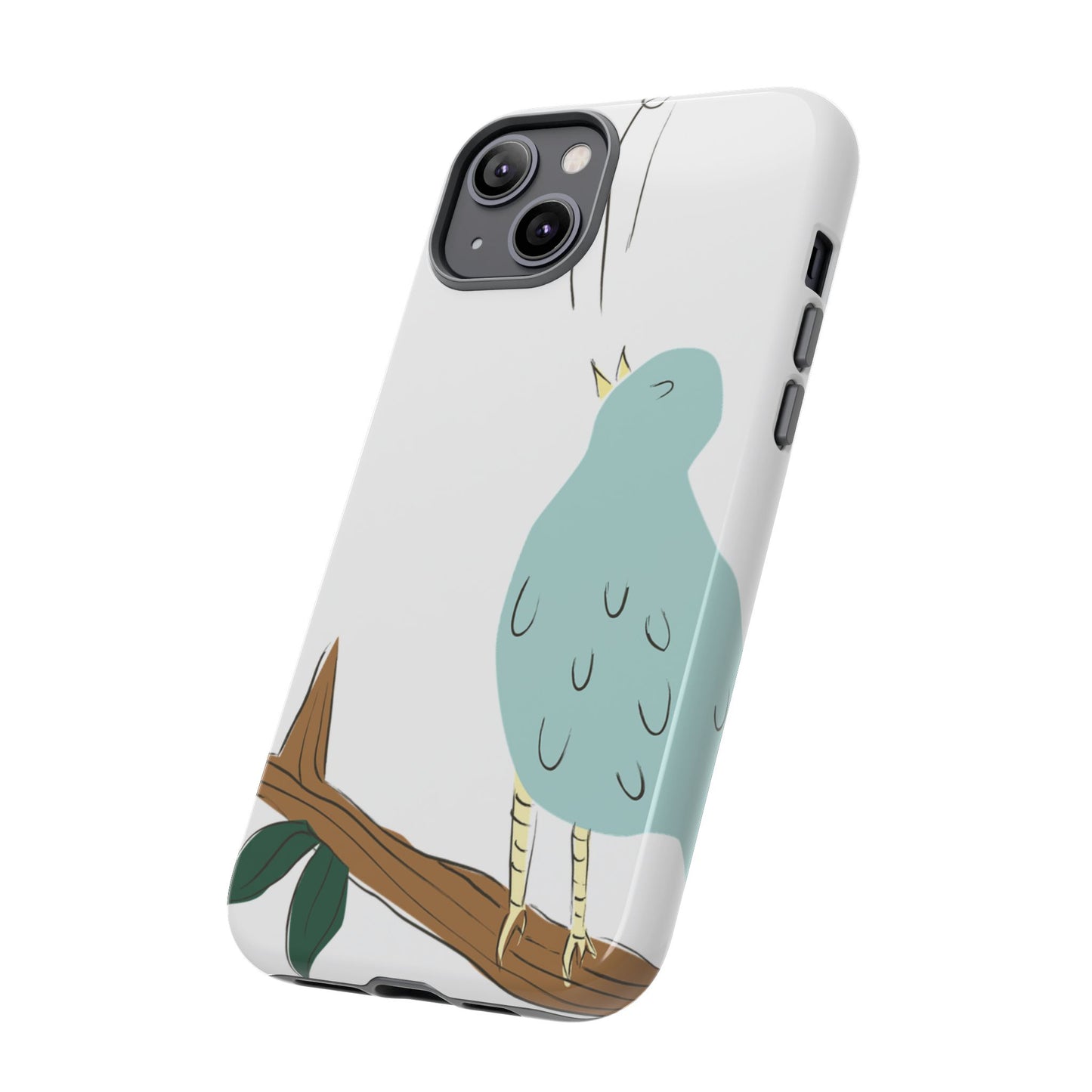 Birdsong Phone Case — Cute Blue Bird on Branch Protective Case
