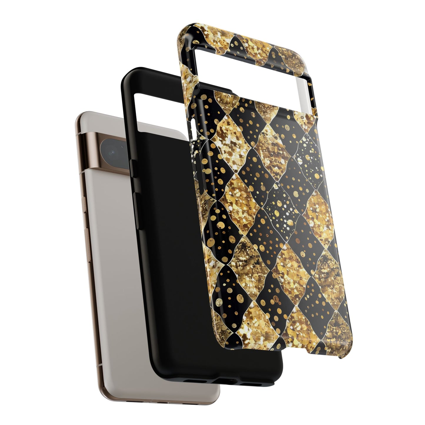 Elegant Gold & Black Phone Case for Tough Protection