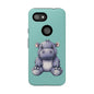 Cute Hippo Phone Case, Tough Phone Cover, Fun Animal Case, Gift for Kids, Cute Decor, Birthday Present