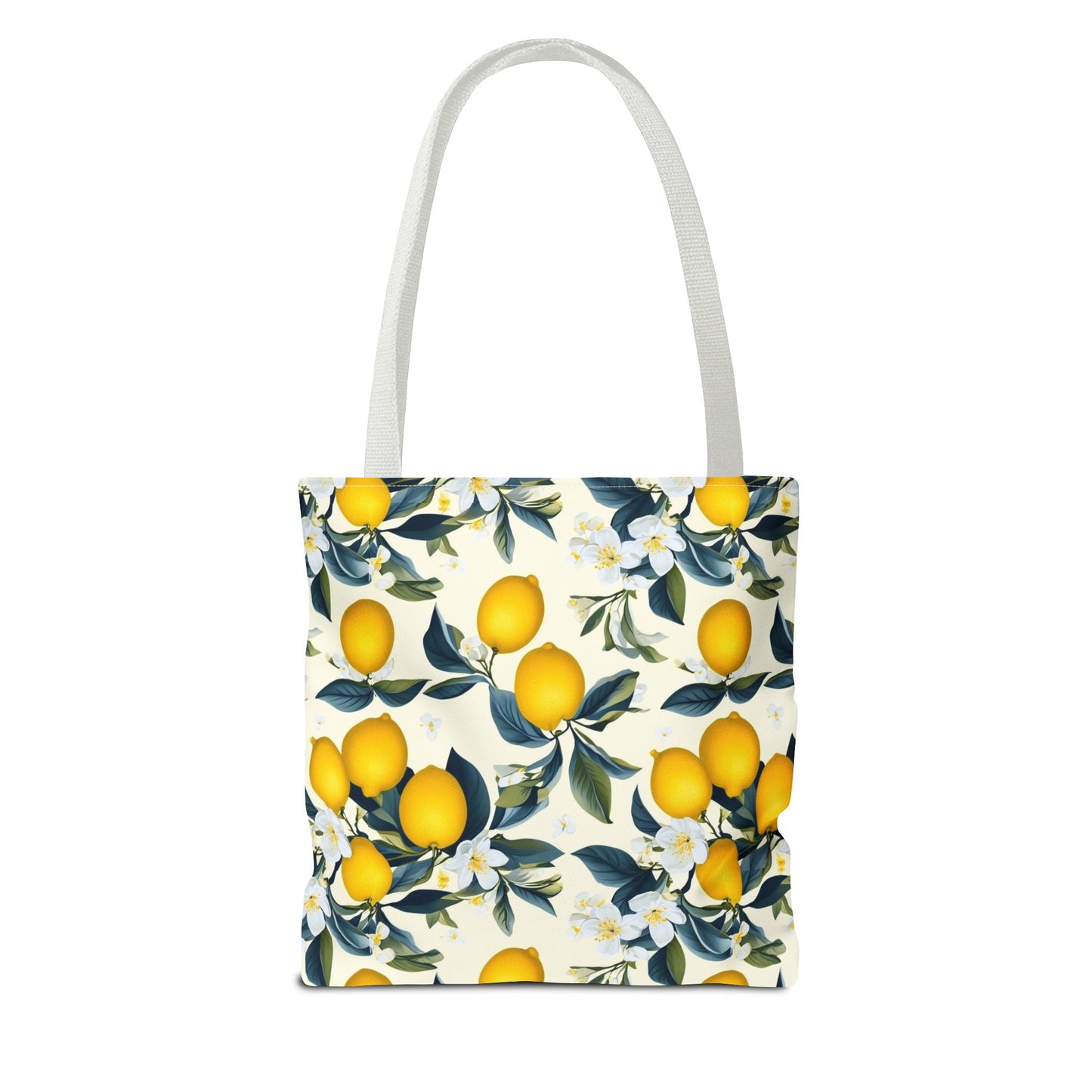 Lemon Blossom All-Over Print Tote Bag — Citrus Floral Market Bag