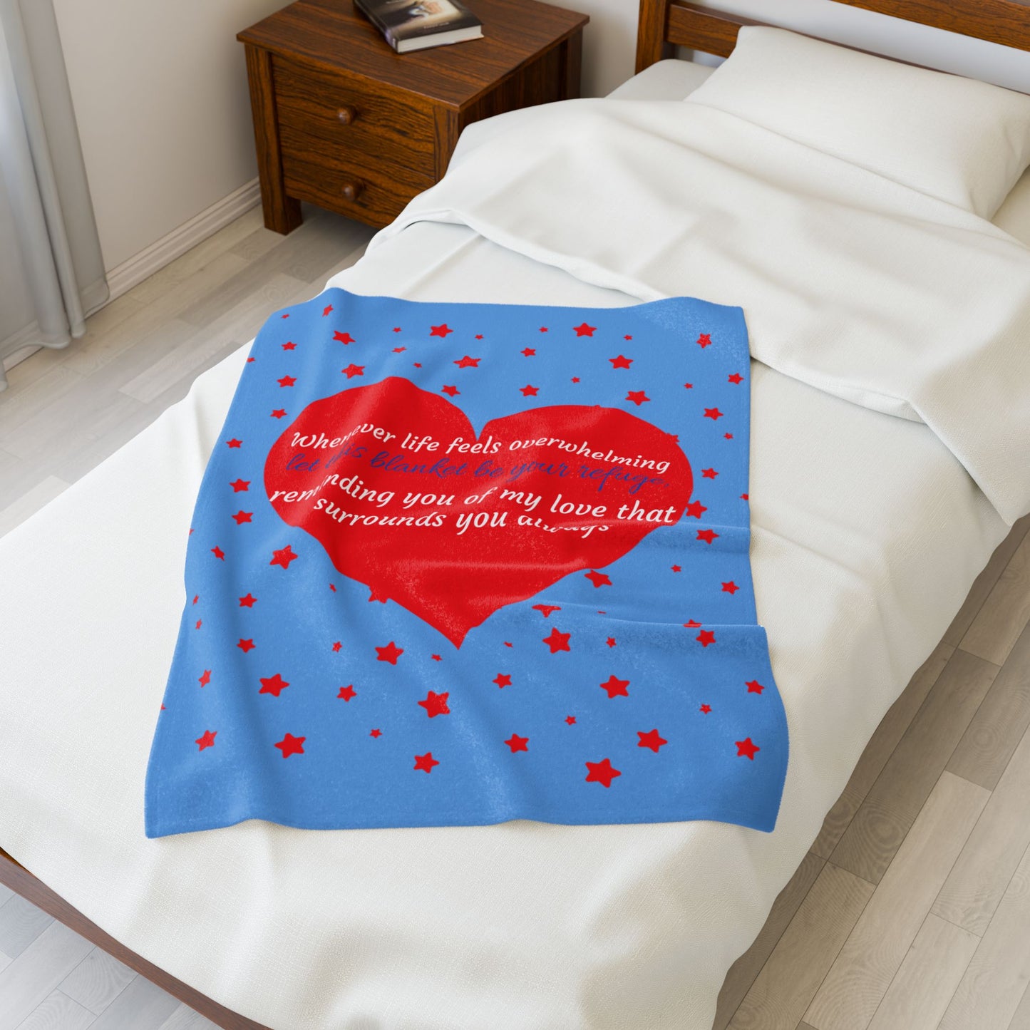 Heart Message Plush Blanket — 'Whenever life feels overwhelming…' Comfort Throw for Loved Ones