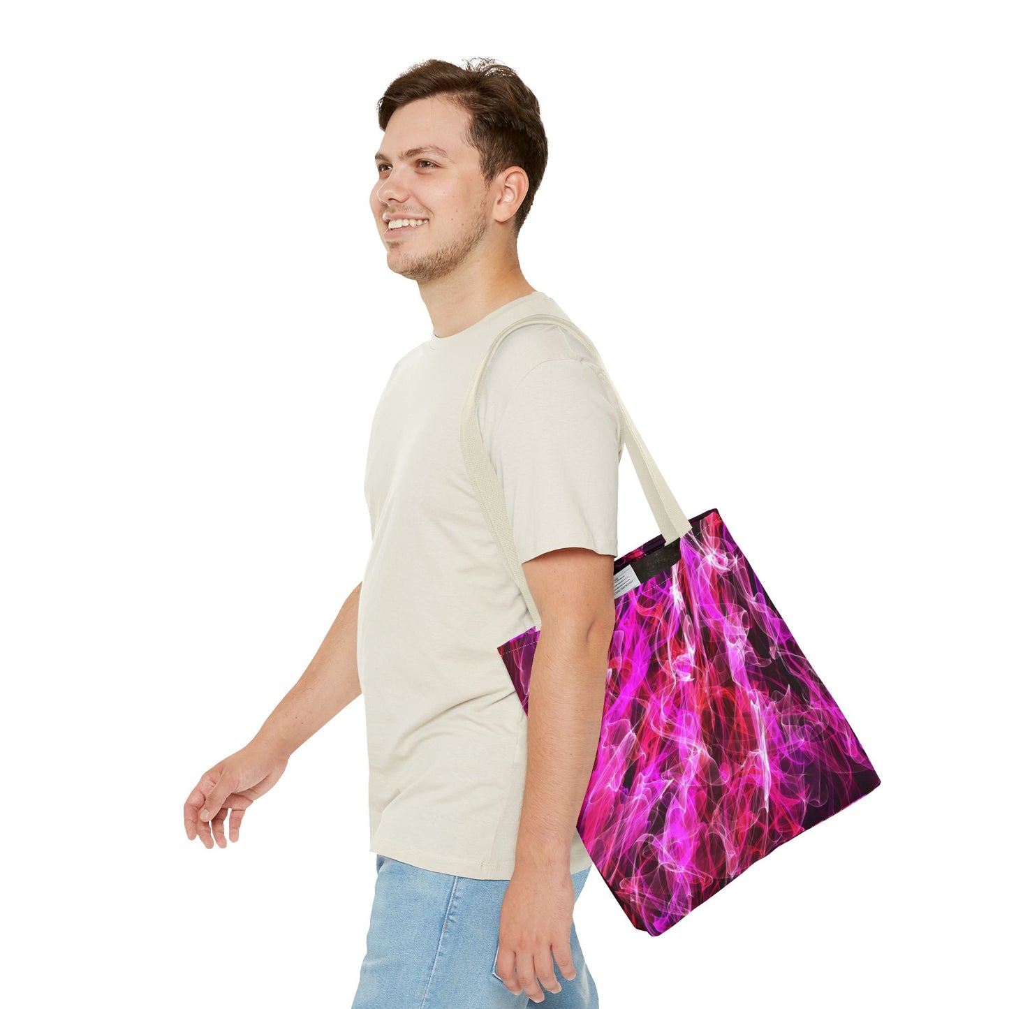 Vibrant Abstract Tote Bag, Colorful Shopping Bag