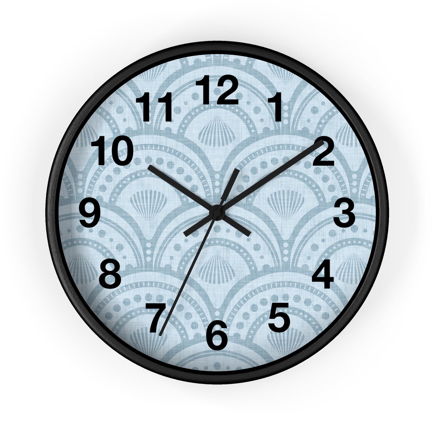 Coastal Blue Art Deco Wall Clock