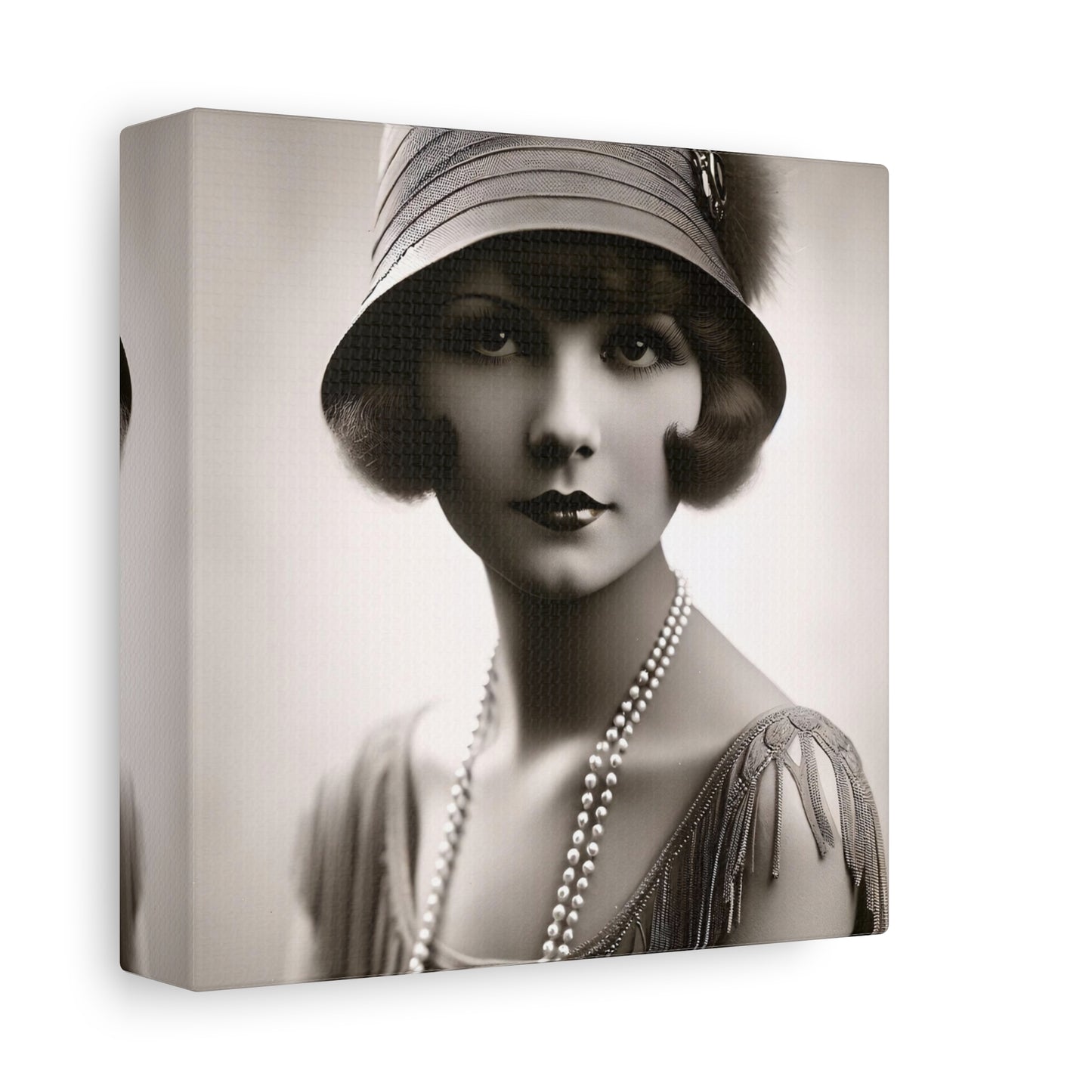 Vintage 1920s Flapper Portrait Canvas