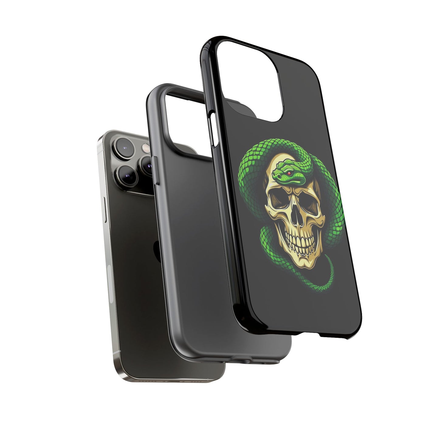 Skull & Snake Phone Case | Tough Cases, Protective Cover, Edgy Phone Accessories, Gothic Gift, Halloween Decor