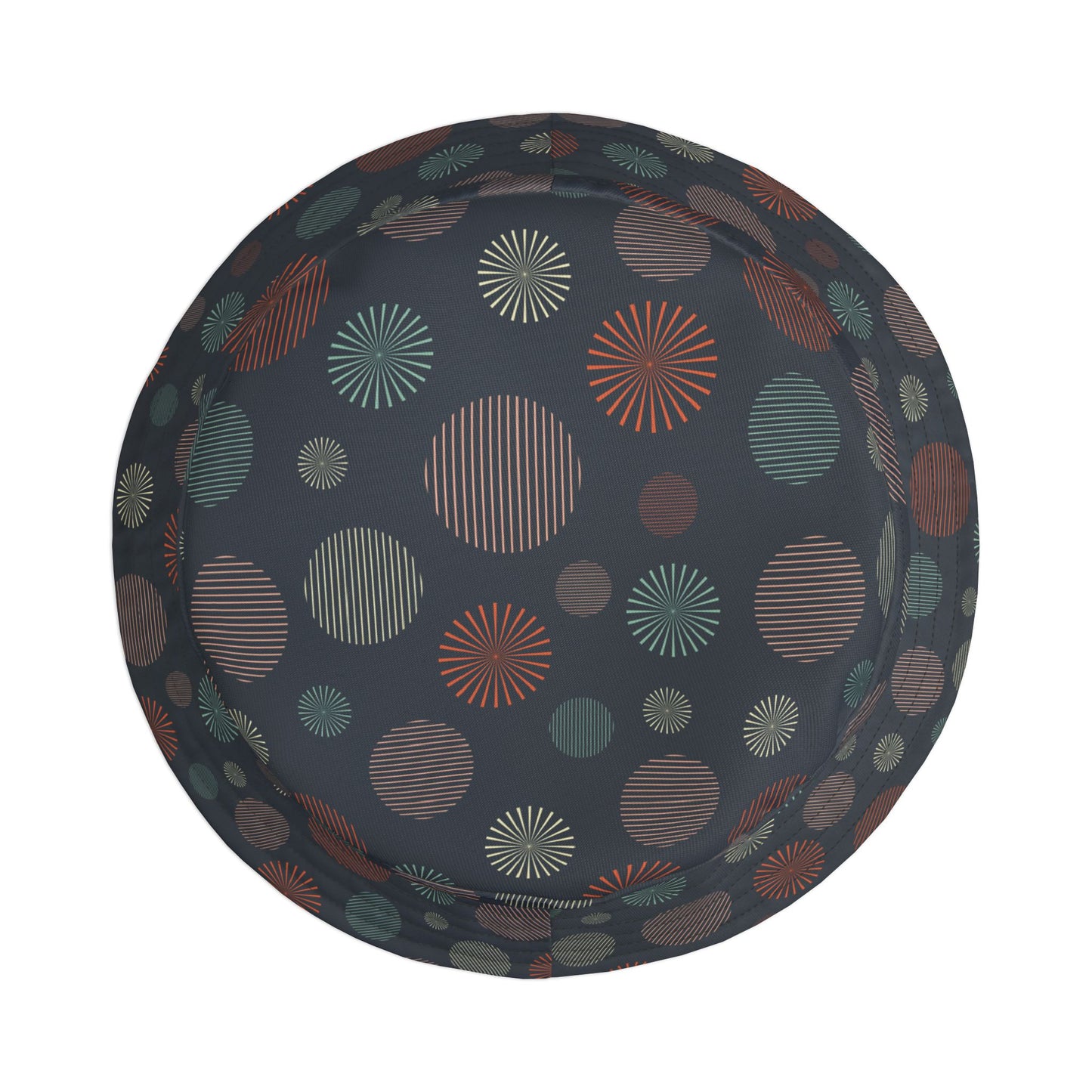 Bucket Hat — Dark Confetti Dot Pattern, Stylish Sun & Festival Accessory