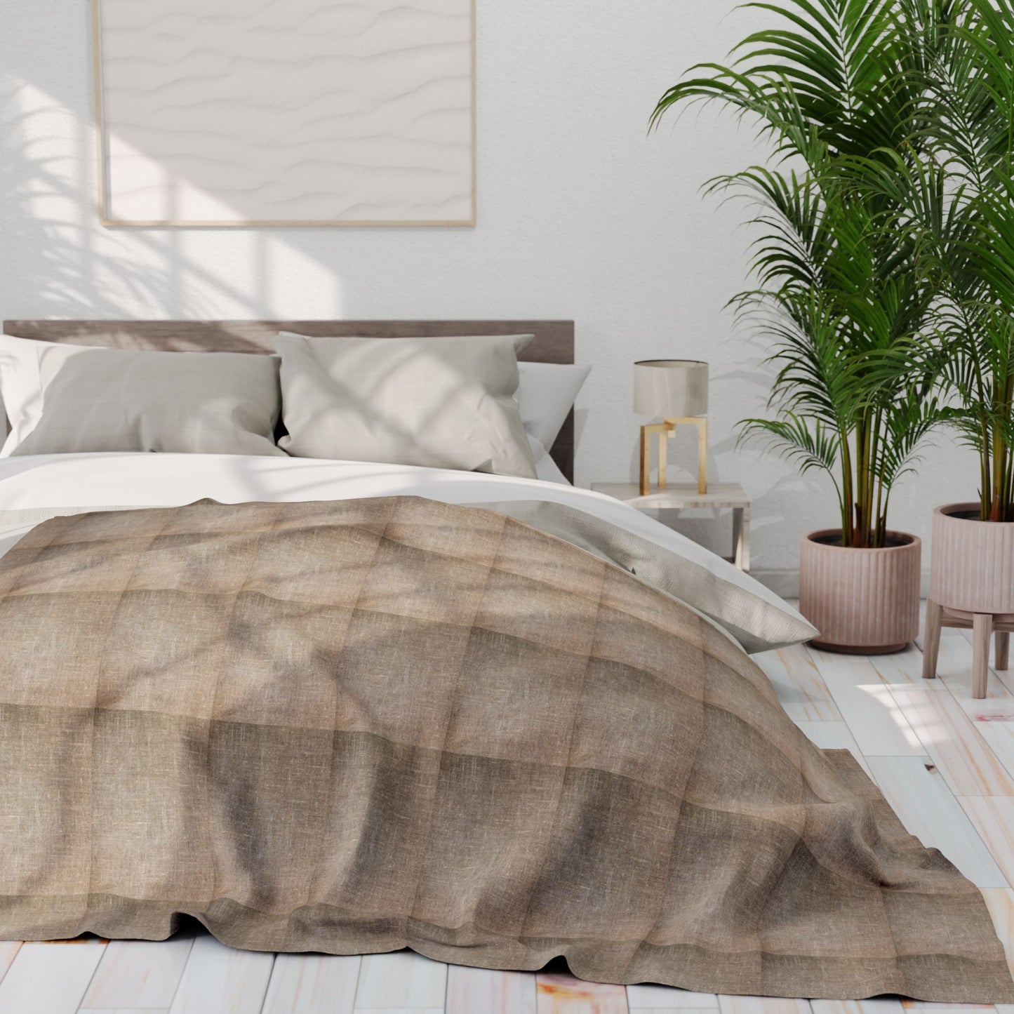Cozy Minimalist Arctic Fleece Blanket | Soft Throw for Home, Gift for Winter, Sofa Cover, Bedspread, Travel Blanket
