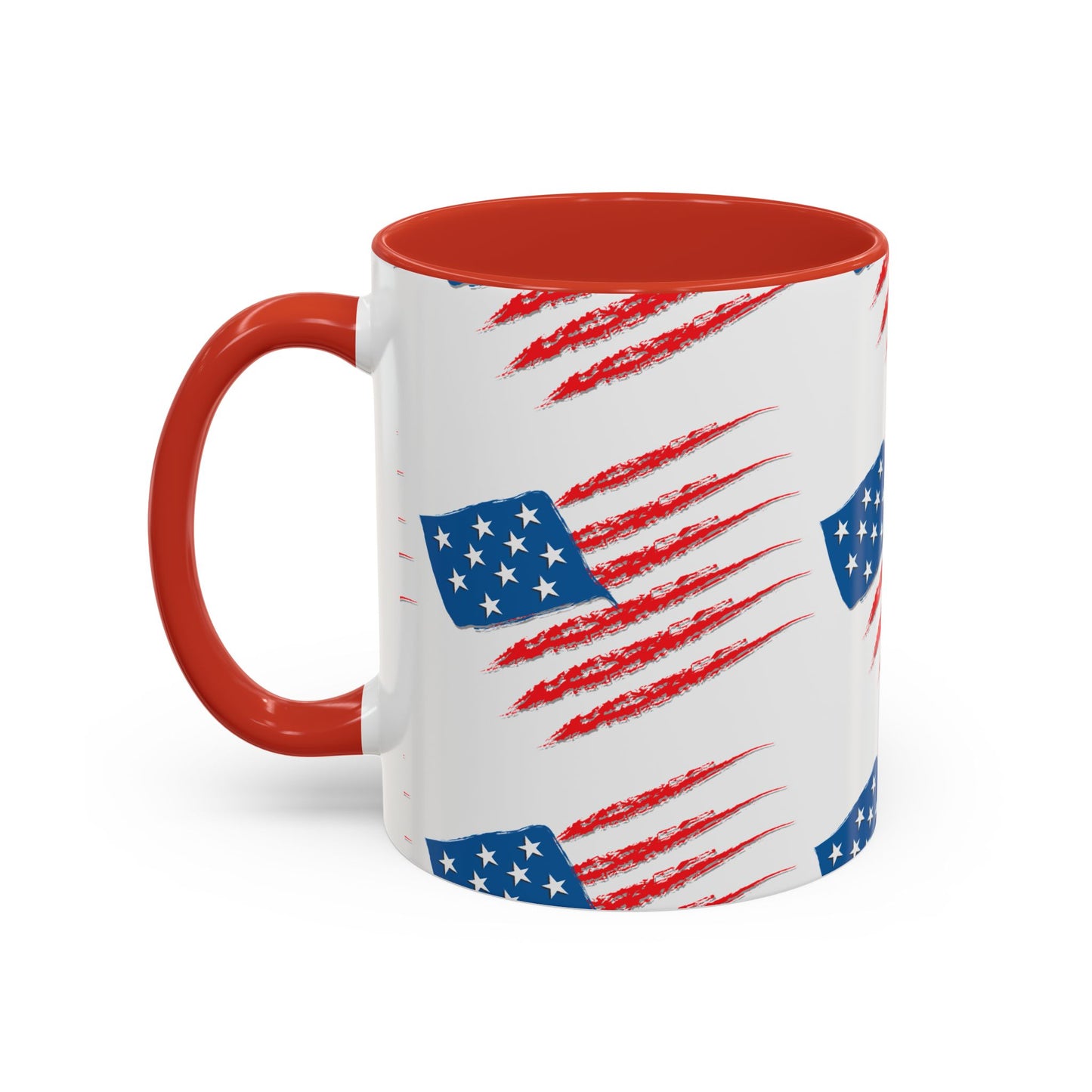 Patriotic Accent Coffee Mug | USA Flag Design, Perfect Gift for Veterans & Independence Day, Coffee Lover's Merchandise, Red White [...]