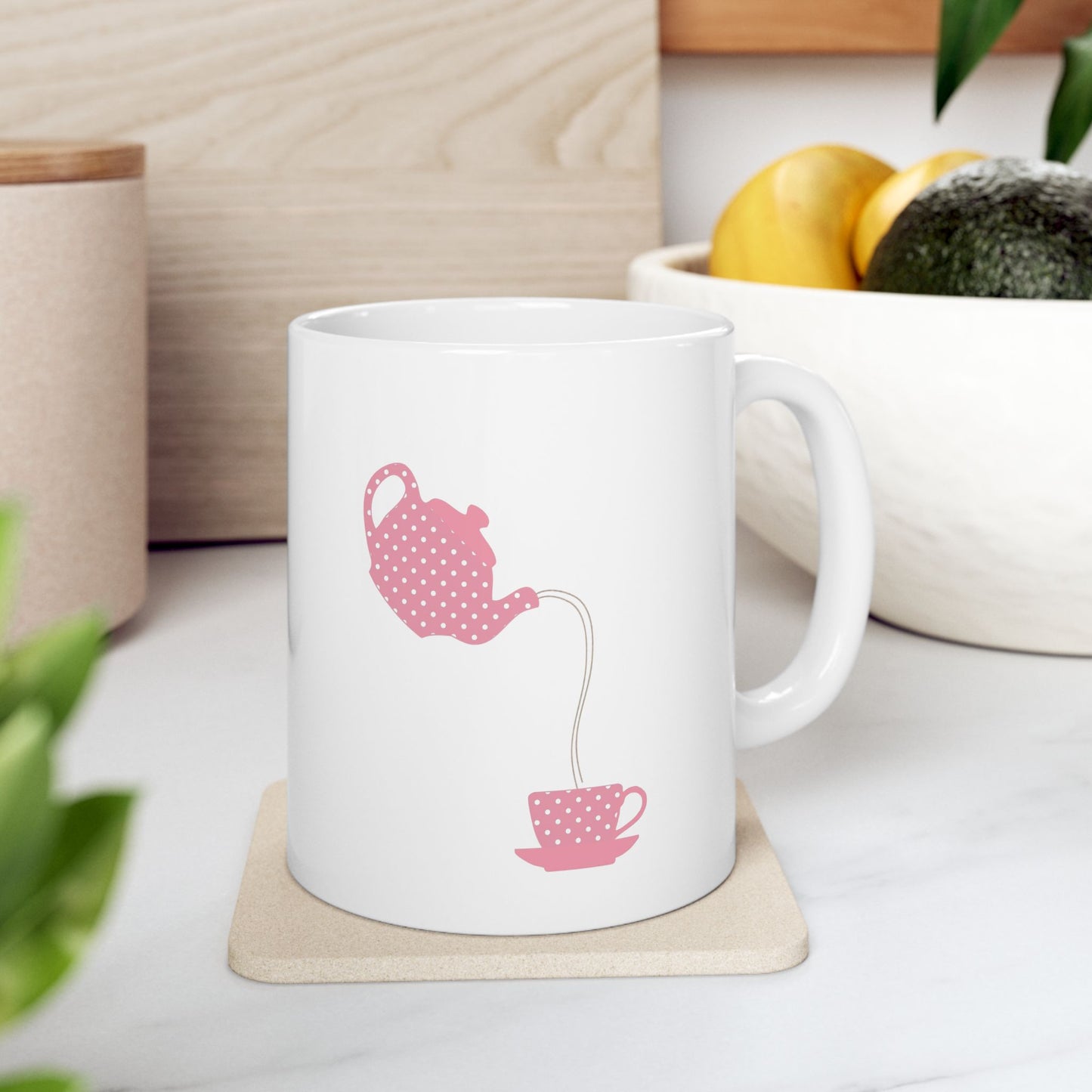 Charming Pink Teapot Ceramic Mug | Perfect for Tea Lovers, Gift for Mother's Day, Birthday, Kitchen Decor, Cozy Evenings
