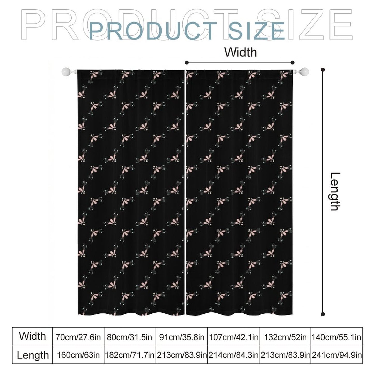 Sheer Curtain Black
