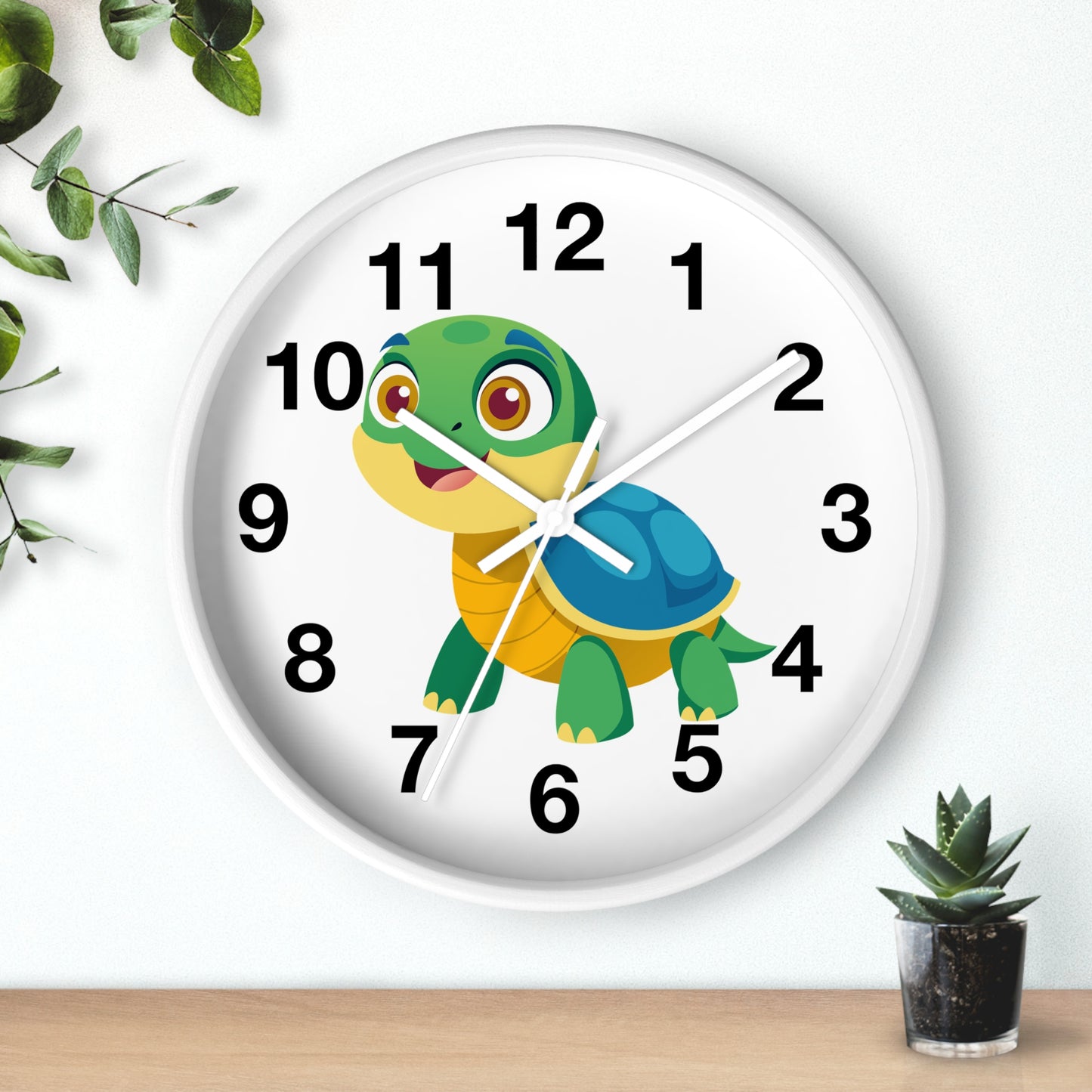 Cute Turtle Wall Clock, Kids Room Decor, Animal Clock, Playful Timepiece,