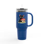 Cute Cat & Bunny Insulated Travel Mug - 40oz Drink Holder for Coffee, Tea, Gifts, Animal Lover, Travel