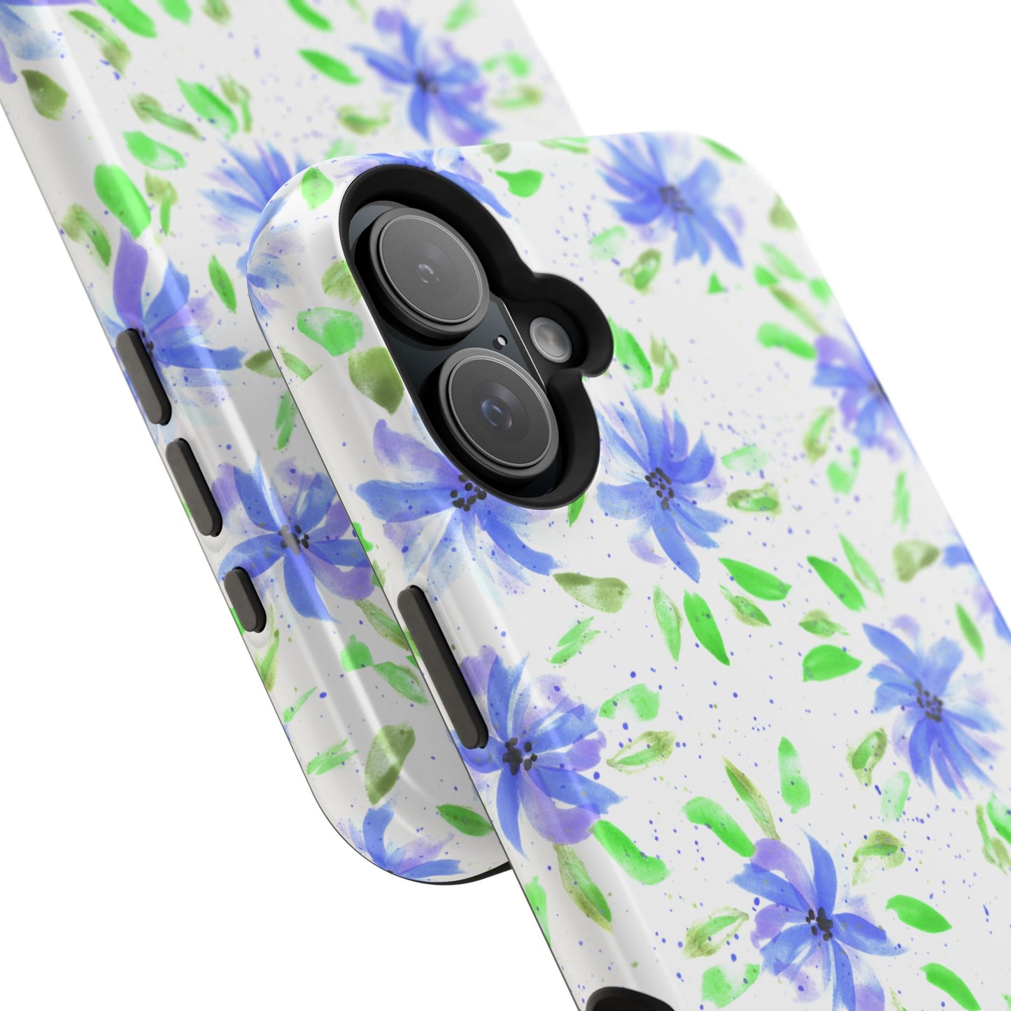 Floral Blue Watercolor Phone Case — Magnetic Impact-Resistant