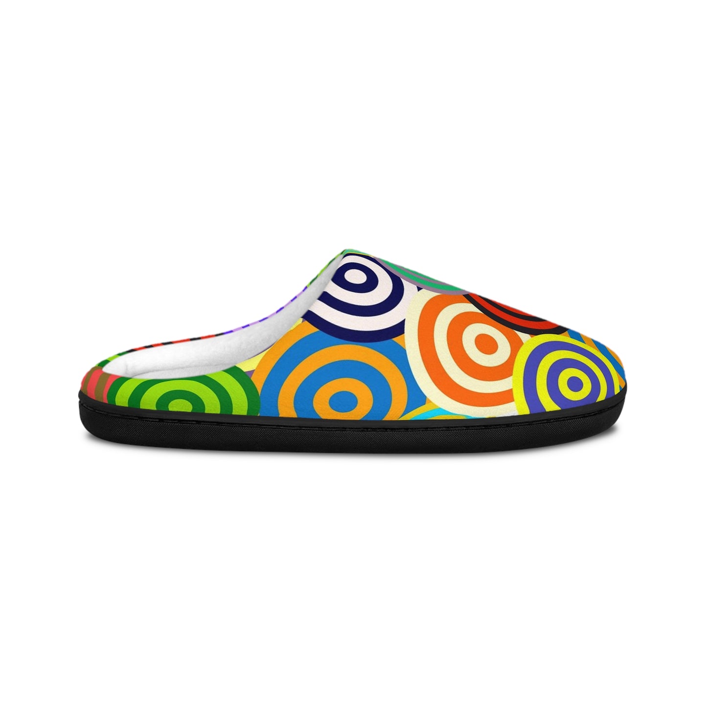 Vibrant Circle Pattern Indoor Slippers for Men - Cozy Home Footwear, Perfect Gift for Relaxation, Housewarming, Birthdays