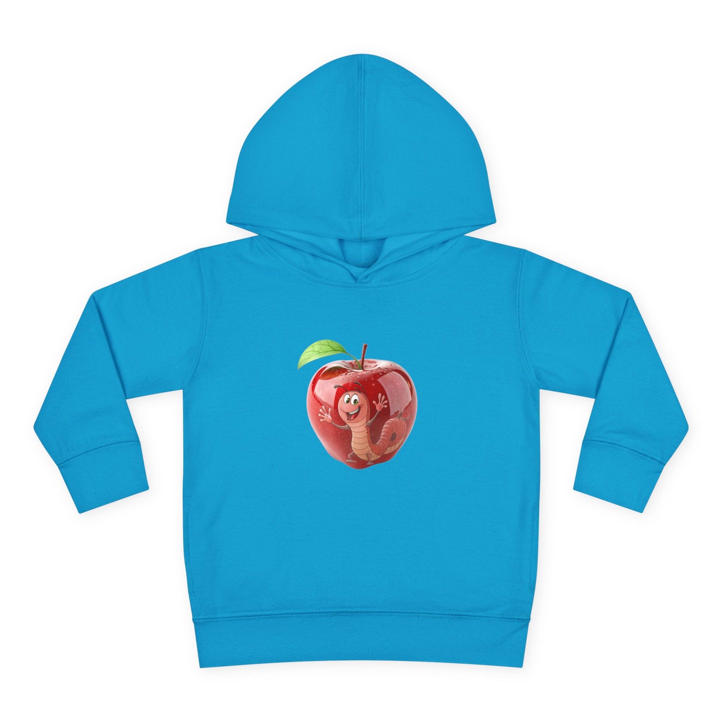 Cute Apple Toddler Pullover Fleece Hoodie - Cozy, Fun, Playful Kidswear, Perfect Gift for Birthdays, Play Dates, or Fall Outings