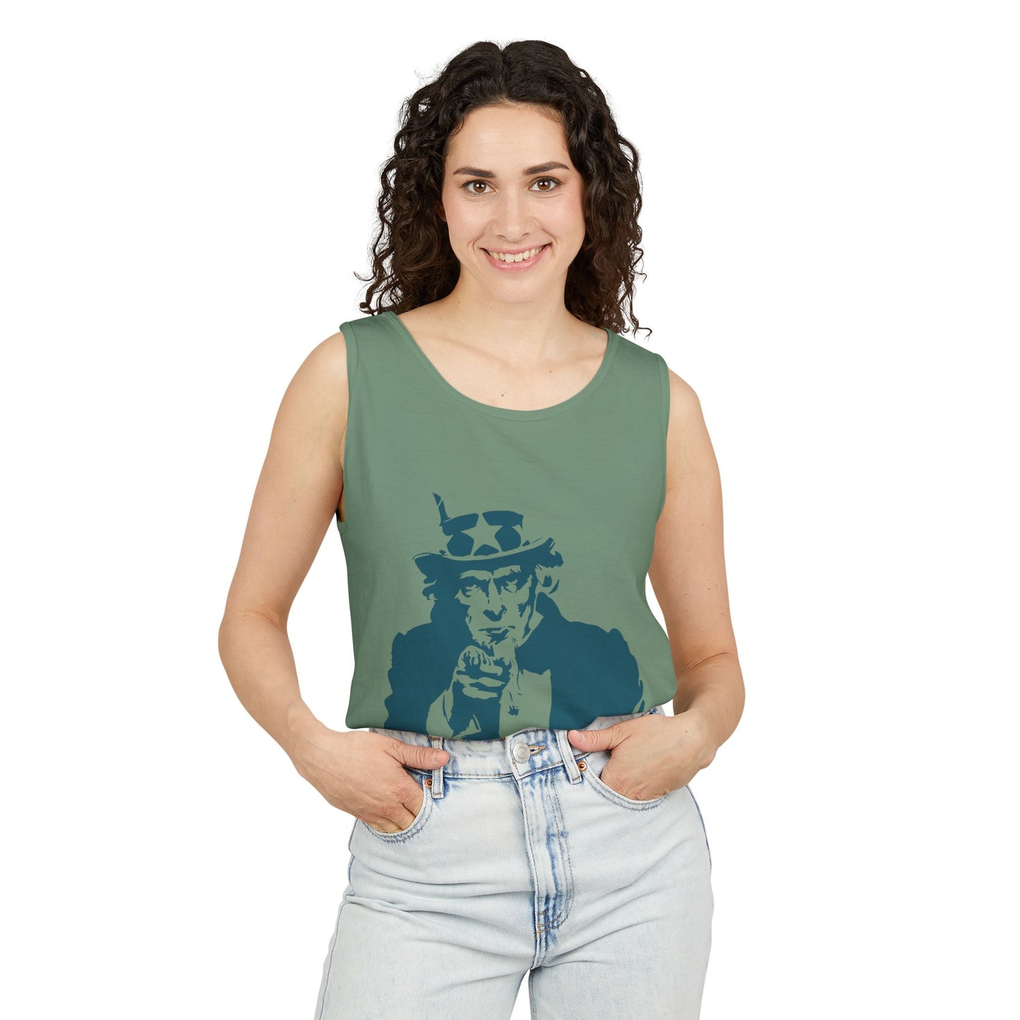 Unisex Garment-Dyed Tank Top with Patriotic Uncle Sam Design | Casual Summer Wear, Holiday BBQ, Independence Day, Gift Idea, Men's and [...]
