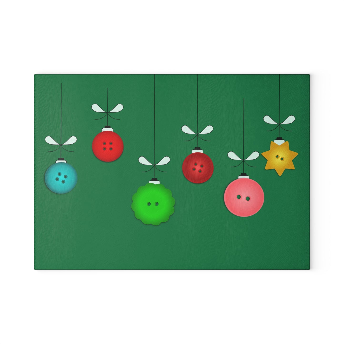 Festive Glass Cutting Board, Holiday Kitchen Decor, Christmas Gift, Unique Serving Tray, Durable Cooking Accessory, Holiday Entertaining