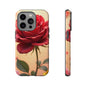 Floral Phone Case with Red Rose Design, Tough Phone Cover, Flower Print, Gift for Her, Stylish Accessory, Floral Aesthetic