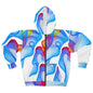Vibrant Abstract Art Unisex Zip Hoodie, Colorful Jacket, Trendy Layer, Comfortable Gift, Casualwear, Stylish Streetwear