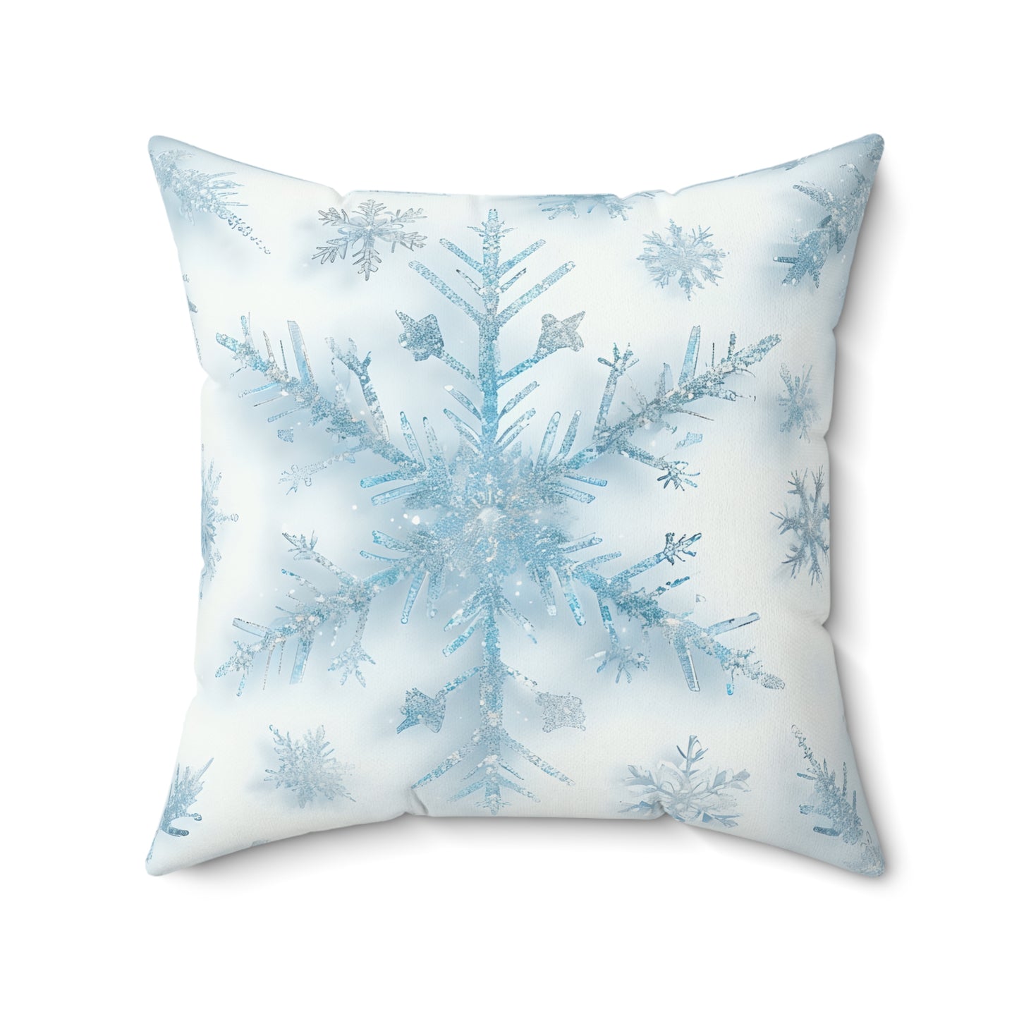 Winter Snowflake Faux Suede Pillow, Cozy Home Decor, Winter Decoration, Holiday Gift, Snow Themed Cushion