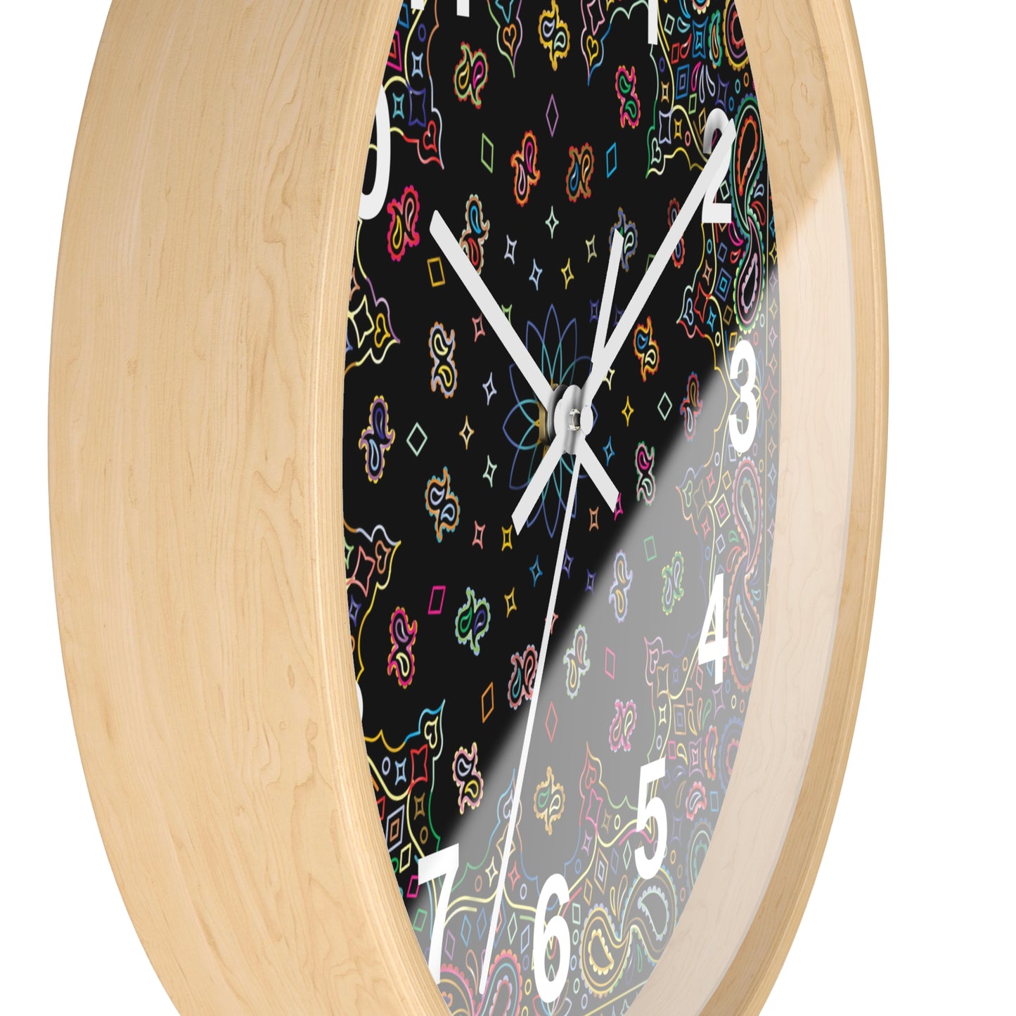 Colorful Mandala Wall Clock Boho Home Decor, Unique Gift, Modern Timepiece