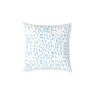 Blue Raindrop Pattern Square Pillow — Minimal Coastal Decorative Throw Pillow