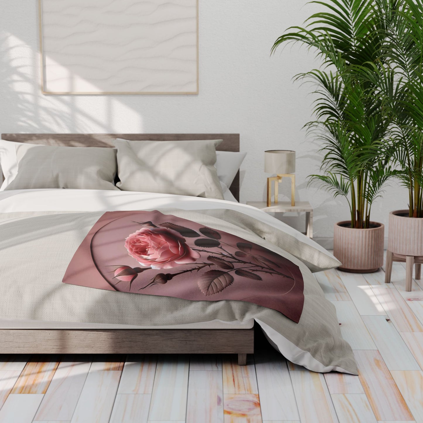 Elegant Rose Arctic Fleece Blanket - Cozy Home Decor, Floral Throw Blanket, Birthday Gift, Wedding Present, Living Room Accent