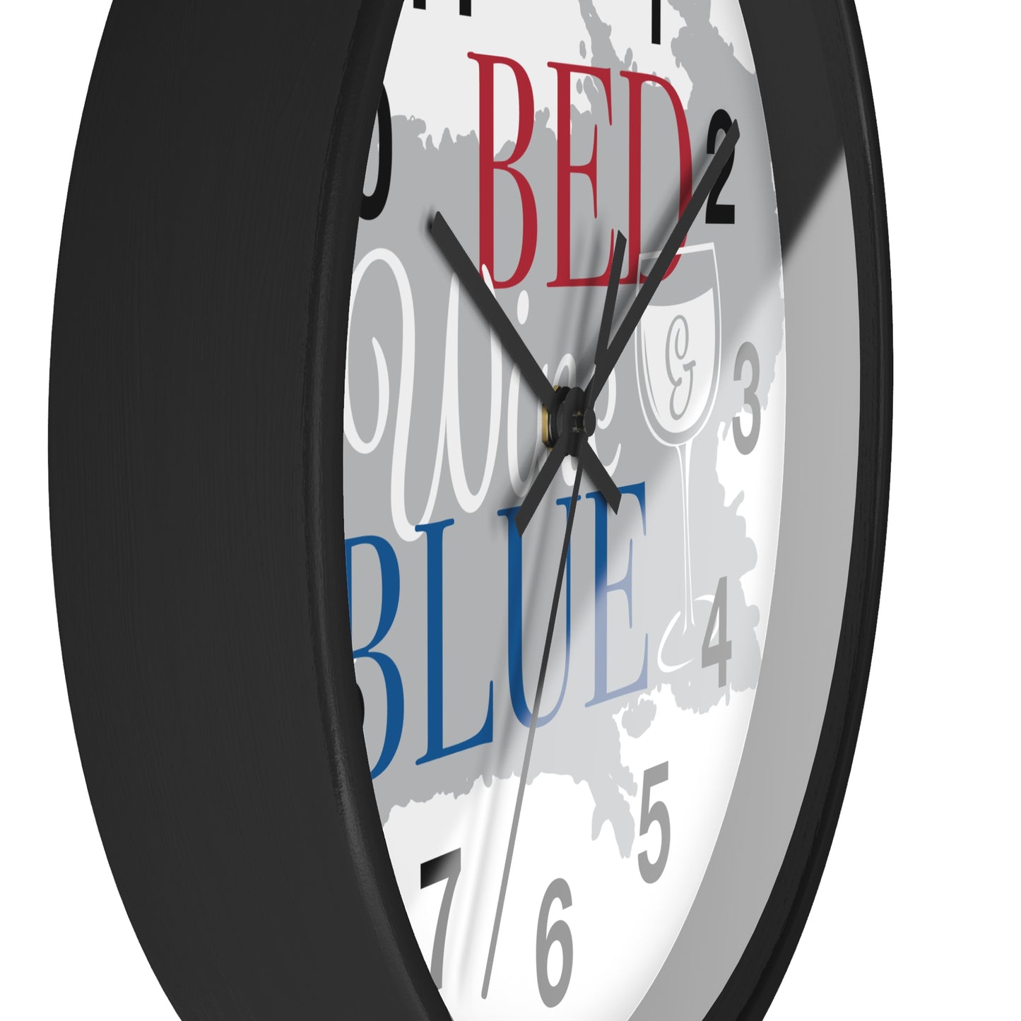 Patriotic Wall Clock - "Bed, White, and Blue" - Home Decor, Gift for Hosts, Independence Day, Americana Style, Wall Art, Kitchen Clock