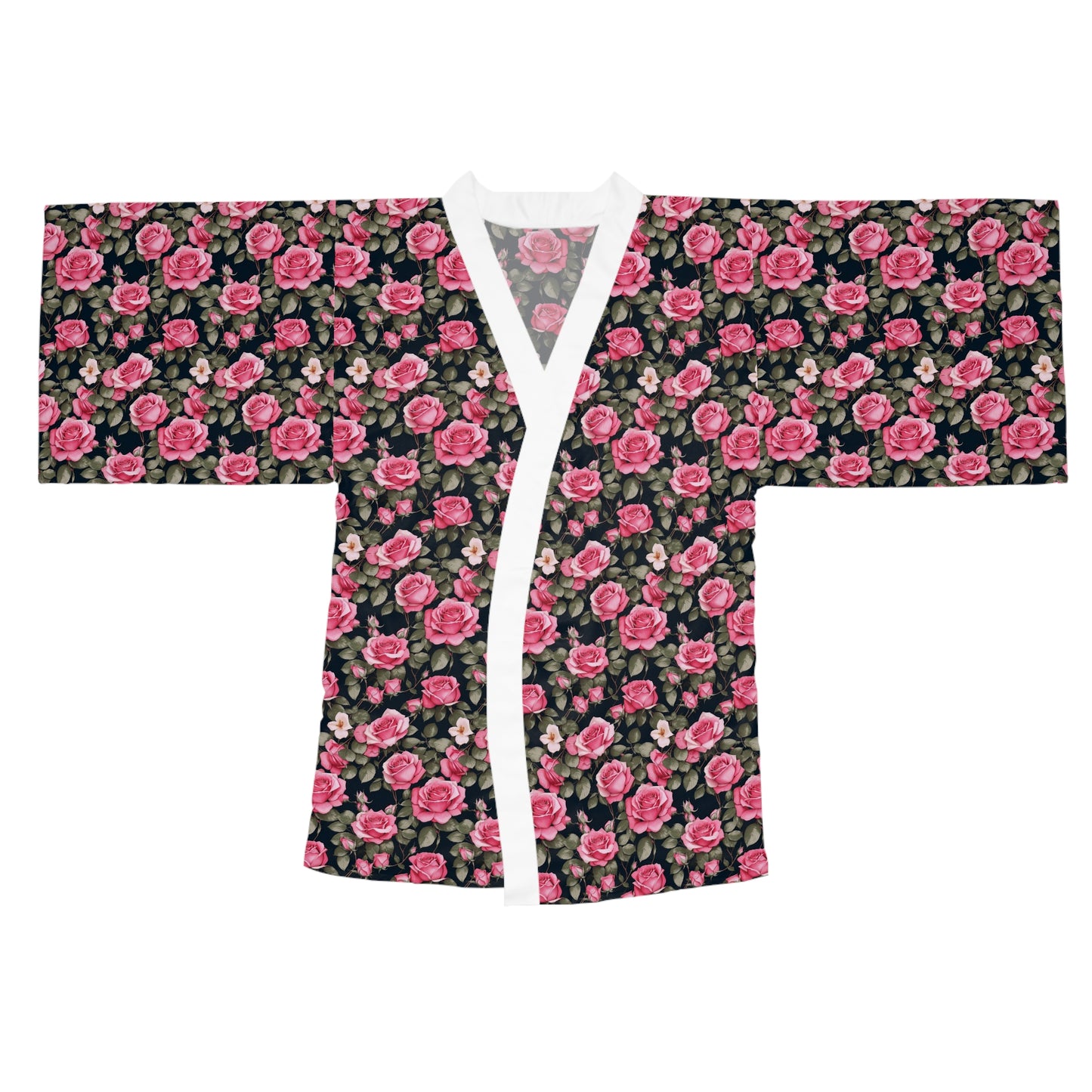 Floral Long Sleeve Kimono Robe, Bohemian Loungewear, Women's Gift, Summer Style, Home Relaxation, Fashion Statement, Vintage Aesthetic