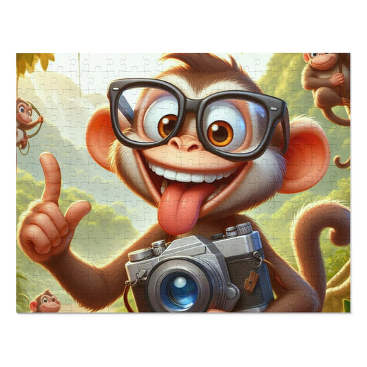 Fun Monkey Jigsaw Puzzle with Tin, Kids Puzzle, Family Game Night, Educational Activity, Gifts for Kids, Animal Themed Puzzle