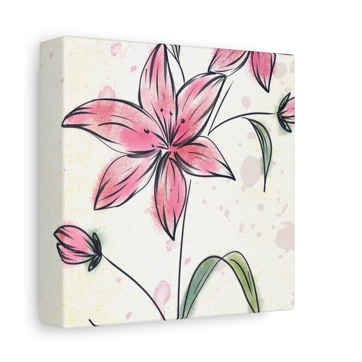 Matte Canvas, Stretched, 1.25" Tulips Pink Flowers